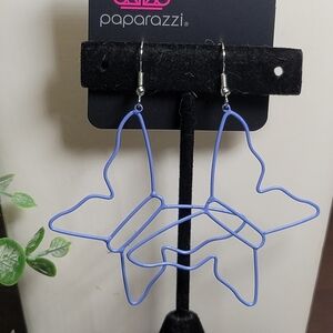 Paparazzi Blue Butterfly Wire Earrings